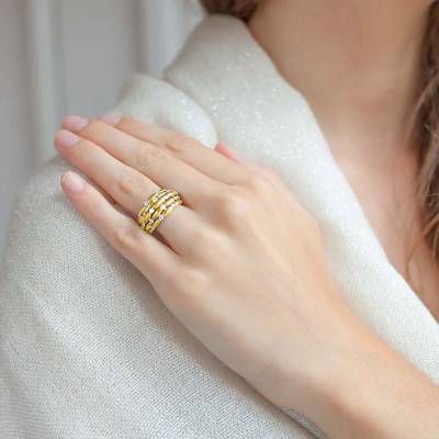 Bague Wilbur, Or Jaune et Diamants - Porchet