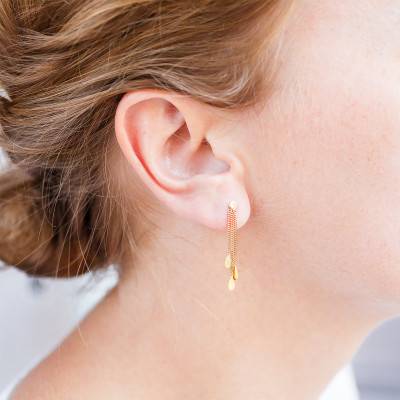 Boucles d'Oreilles Pendantes en Or Jaune 375 - Maison Ballet by Scarlett