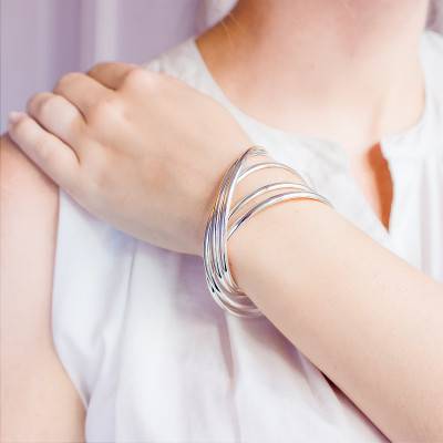 Bracelet 5 Demi-Joncs, Largeur 4 mm, 60 à 70 mm de diamètre - Artemis