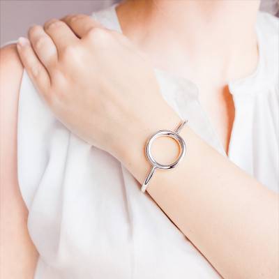 925 Silver Round Bracelet, 63 mm Diameter - Artemis