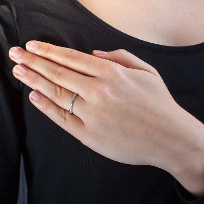 Alliance Serpentement en Or Blanc 375 & Diamants - Juweel
