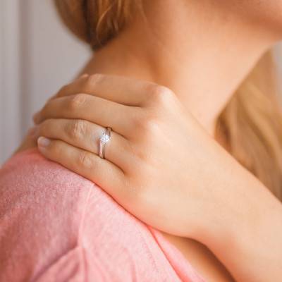 Bague Asymetric Or Blanc 750 & Diamant 0,40ct - Alliantine