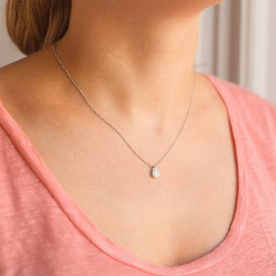 Collier Jyoti diamants et Or Blanc 750, Longueur 42 cm - Diamond Lady
