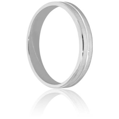 Alliance Tamise en Or Blanc 750, Largeur 3,50 mm - Gaïa