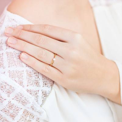 Bague Solitaire Paris Or Jaune 750 & Diamant 0,10ct - Amore