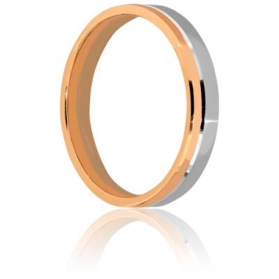Alliance Ruban Standard Santa Cruz en 2 Ors Blanc et Rose 750, Largeur 3,5 mm - Gaïa