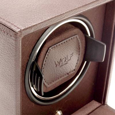 Brown Cubs & Cubbies Single Watch Winder with Lid - Wolf 1834
