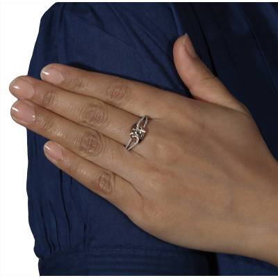 Mithi Two-Tone 375/1000 Gold Diamond Ring - Kundan