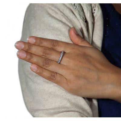 Bague Ulhas Or Blanc 375 et Diamants - Kundan