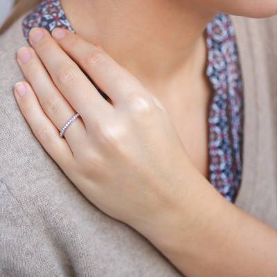 Alliance Sarasvatî en Or Blanc 750 & Diamants - Kundan