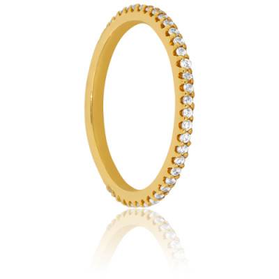 Alliance Rhin en Or Jaune 750 & Diamants, Largeur 1,80 mm - Gaïa