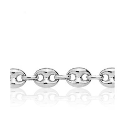 750 White Gold Coffee Bean Chain, 80 cm Length - Manillon