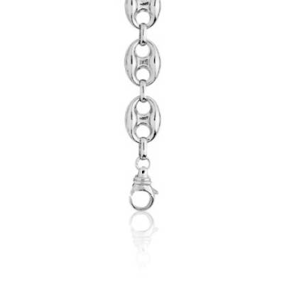 750 White Gold Coffee Bean Chain, 80 cm Length - Manillon