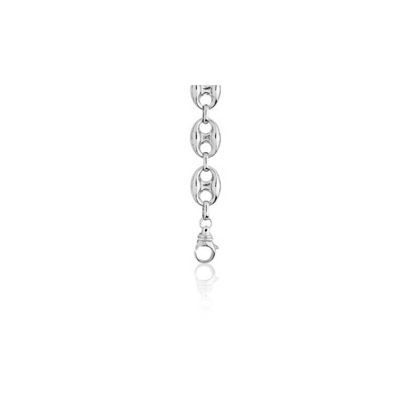750 White Gold Coffee Bean Chain, 80 cm Length - Manillon