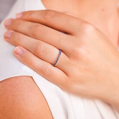 White Gold 750 & Sapphire 0,48 ct Full Eternity Gracieuse Wedding Ring - Verifine