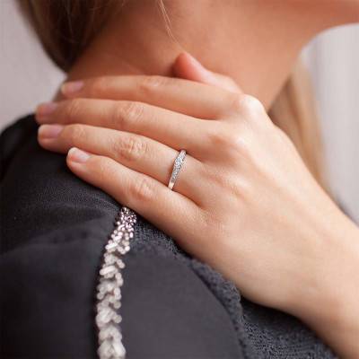 Bague Jahil Platine et Diamants - Kundan
