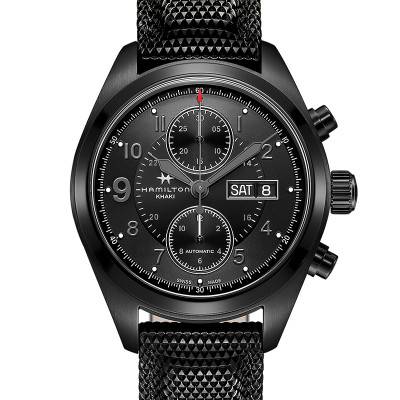 Montre Khaki Field Auto Chrono 42 mm Noir PVD Noir H71626735 - Hamilton