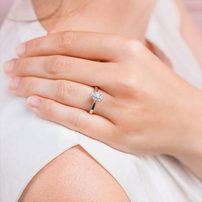 Bague Solitaire Diphylleia 0,25 ct Or Blanc 375 - Alliantine