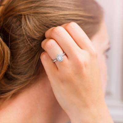 Bague Solitaire Diphylleia 0,50 ct Or Blanc 750 - Alliantine