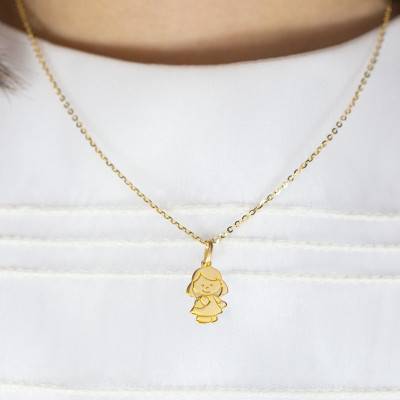 Pendentif Petite Fille en Or Jaune 750 - Argyor
