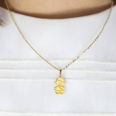 750 Yellow Gold Little Boy Pendant - Argyor