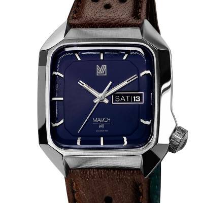 Montre AM2 Electric Navy Buffle Brown Perforated - March LAB