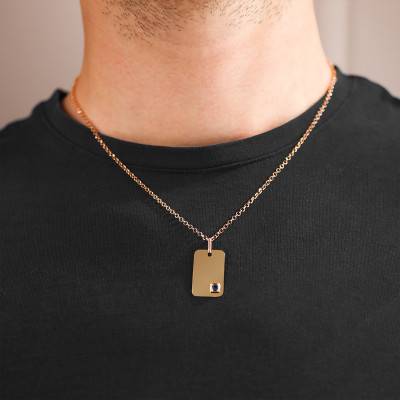 Pendentif Plaque Or Jaune 375 & Saphir - Lucas Lucor