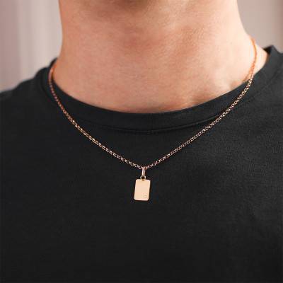 Pendentif Plaque Or Jaune 375 & Diamant 0,01 ct - Lucas Lucor