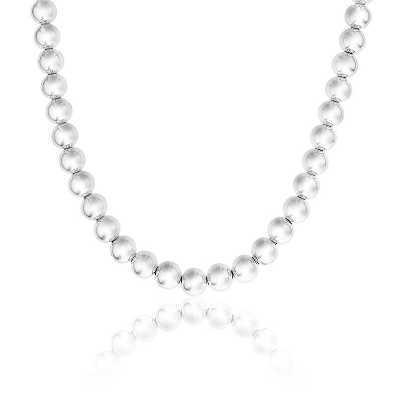 Collier Perles Argent 925 Femme - Minimaliste, Longueur Ajustable, Idéal Mariage Ou Cadeau