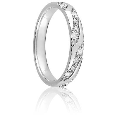 Alliance Van Gogh en Or Blanc 750 & Diamants - Maison Girard