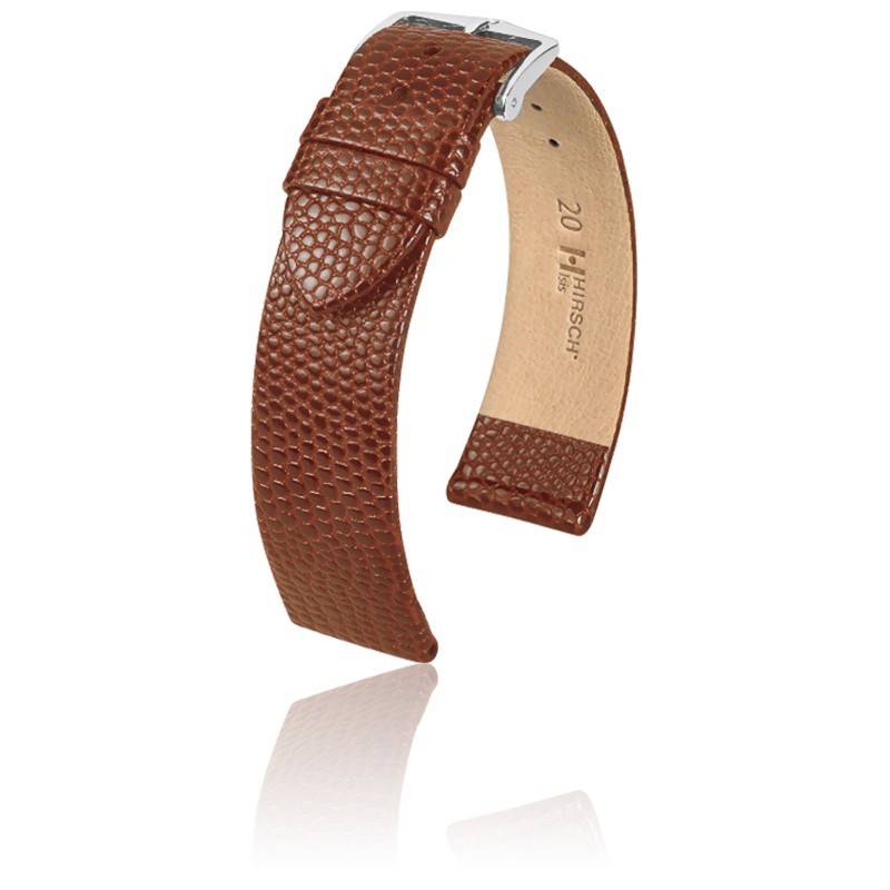 Bracelet De Montre HIRSCH Reptile Royal Marron 16mm - Neuf Avec étiquettes - Modèle 282B Entre Corne