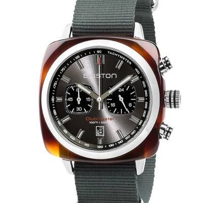 Briston Clubmaster Sport Acetate Chrono NATO Sunray Grey Dial Watch - Briston