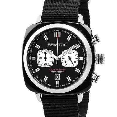 Clubmaster Sport Acetate Black Chrono NATO Strap Watch - Briston