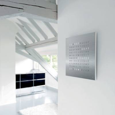 Earth 45 Steel Stainless Steel Faceplate (Without Wall Clock) - Qlocktwo