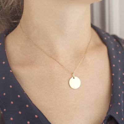 Médaille Ronde Polie Or Jaune 750, Diamètre 18 mm - Emanessence