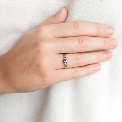 Bague Parenthèses Or Blanc 750, Saphir 0,6 ct - Les Valentines