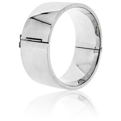 Flat Hinged Rigid Bangle, Length 19 cm, Width 20 mm - Artemis
