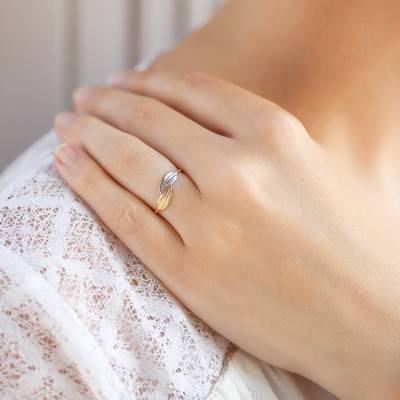 Bague Petite Double Plumes 2 Ors 375 - Scarlett or Scarlett