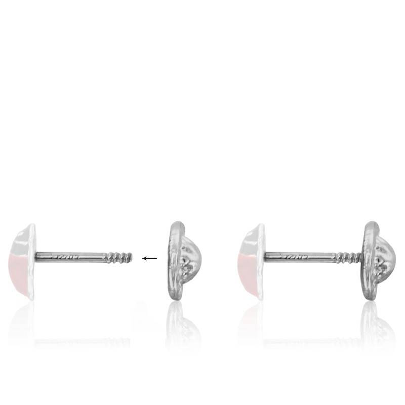 White Gold Butterfly Stud Earrings - Bambins