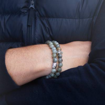 Silver Buddha & Labradorite Bracelet - Lauren Steven