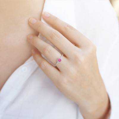 Bague Soleilka, Or Blanc 750, Tourmaline & Diamants - Ocarat