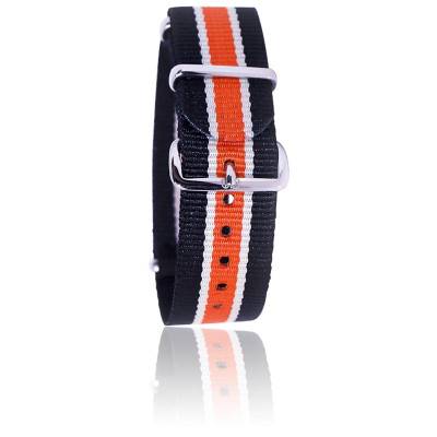 Bracelet Nato Noir/beige/orange - Bracelet BNO