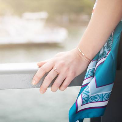 750/1000 Rose Gold Classy ID Bracelet, Length 18,5 cm, Width 0,55 mm - Caterina B