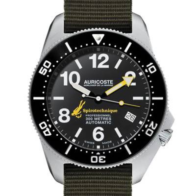 Spirotechnique 300M Steel Arabic Dial NATO and Tropic Strap Watch Gift Set A9102 - Auricoste