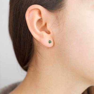 750/1000 Yellow Gold & Emerald Earrings - Emanessence