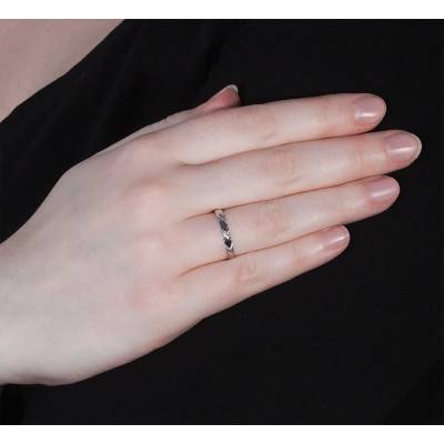 Alliance Argeles en Or Blanc 750, Largeur 2,5 mm - Ponce