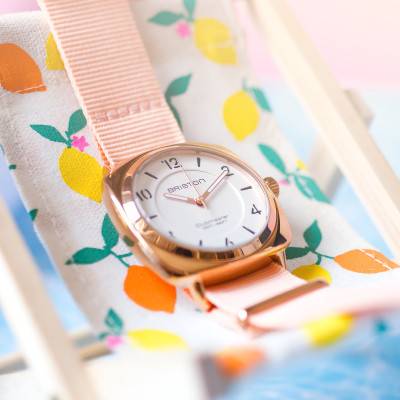Dusty Rose 20 mm NATO Strap, Length 245 mm, Rose Gold PVD Buckle - Briston