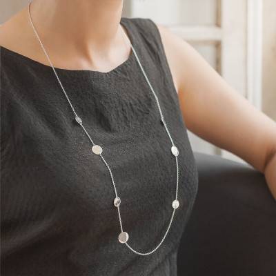 Aglaé 925 Silver Long Necklace, Length 85 cm - Guiot De Bourg
