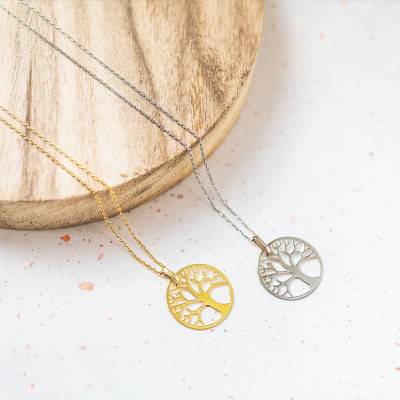 Médaille Arbre de Vie Ajourée Or Jaune 750, Diamètre 17 mm - Lucas Lucor