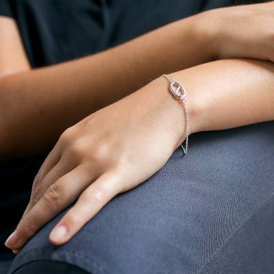 925 Silver S-Link Adjustable Bracelet 18.5 cm - Guiot De Bourg